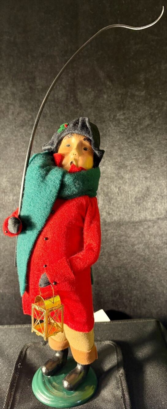 Byers Choice Caroler Coachman With Whip & Lantern Signed & Dated 2001